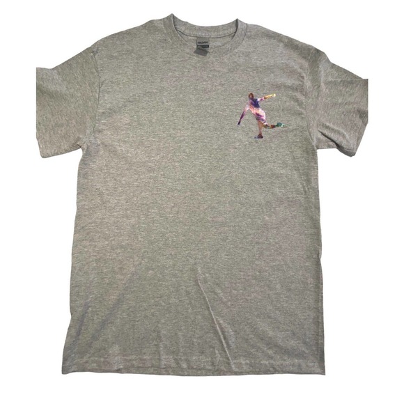 Disc Golf Shirt RAINBOW HOLOGRAPHIC Basket Logo Graphic T-Shirt M GREY - Picture 2 of 11